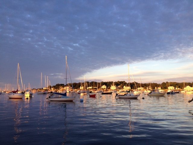 Boats at sunset in Marblehead Harbor, Massachusetts