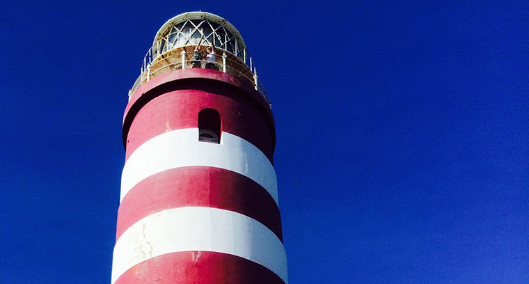 Elbow Cay lighthouse in the Bahamas