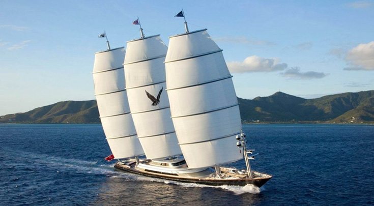 289ft Perini Navi sailing yacht MALTESE FALCON at sail