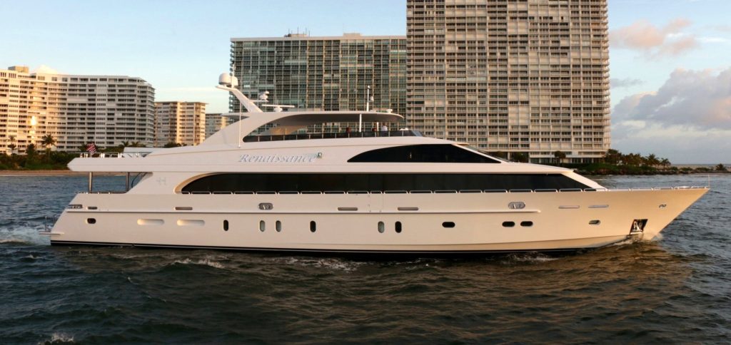Main Shot 116' motor yacht Renaissance on the water