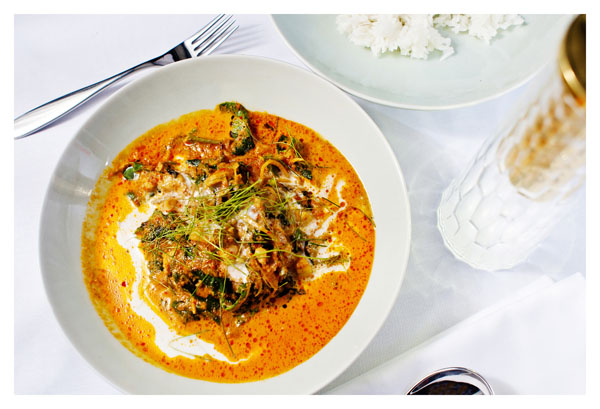 Aromatic Curry of chicken and pumpkin on the AQUA_MEKONG cruise on the Mekong River
