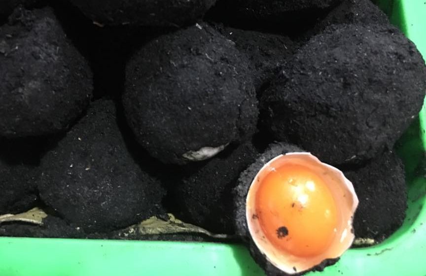 Black eggs in Russian market, Phnom Penh, Cambodia