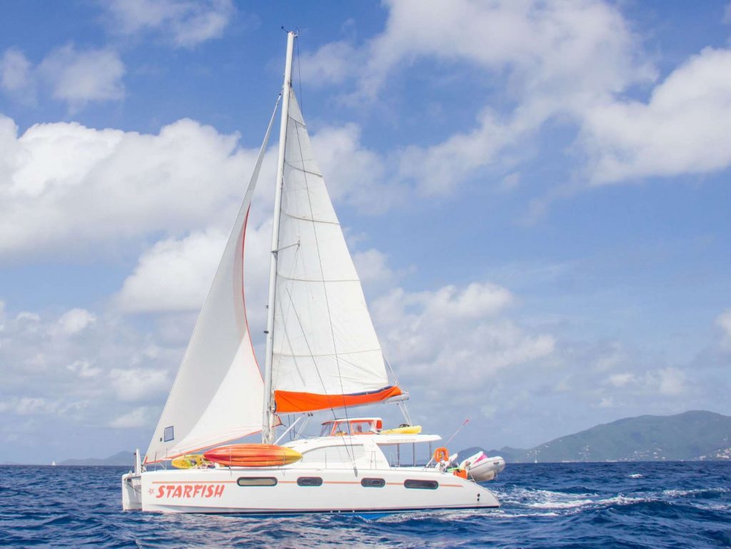 46' Robertson & Caine Leopard catamaran STARFISH at sail