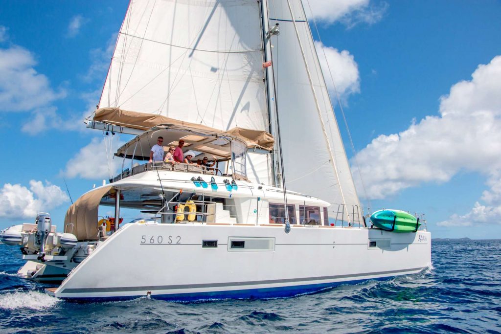 Main shot of sailing yacht catamaran AZULIA II Caribbean Yachting Comeback