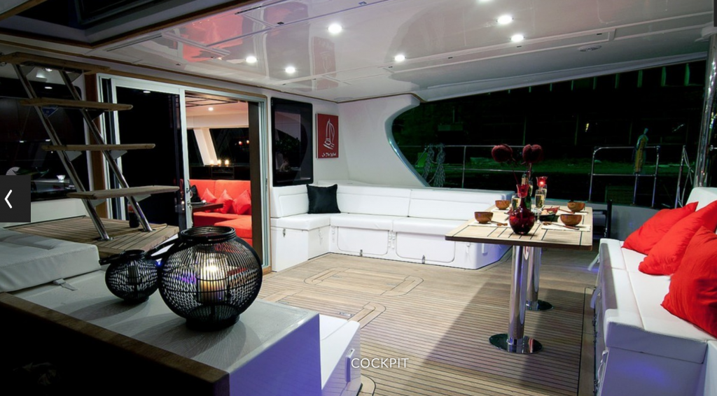 Asian accents in dining area on the 62ft S/Y IN THE WIND Thailand Asia