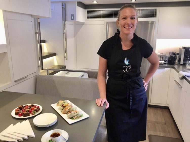 Chef Desree Pierce on Catamaran JOY was the 1st Place Winner at Antigua Charter Yacht Show 2018 in the yachts up to 125ft