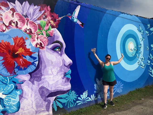 Molly Gearan appreciating the local colors of Belize