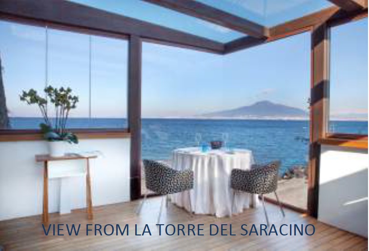 View from 2-star Michelin chef Gennaro Esposito's restaurant, La Torre del Saracino, on the Amalfi Coast