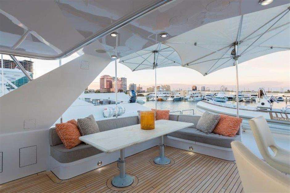deck of the 96ft Westship motor yacht CRU