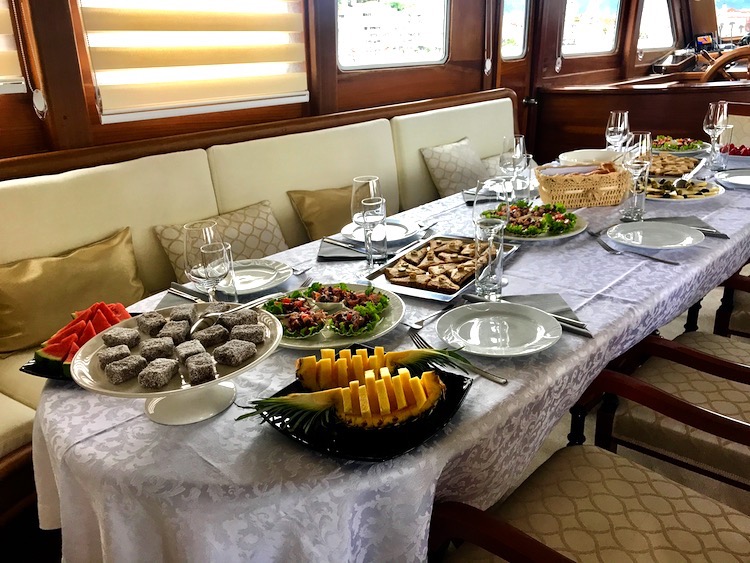 Beautiful dessert buffet aboard motor sailor DOLCE VITA during Croatia famtrip