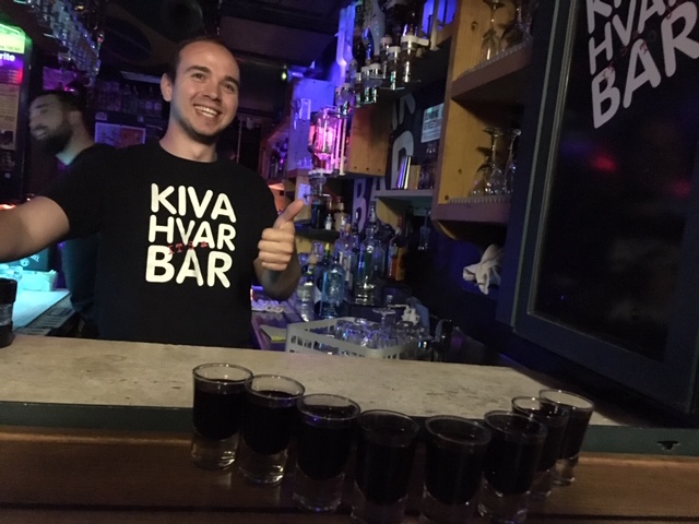 Kiva Bars two bartenders are among the many who welcome people to Hvar, Croatia
