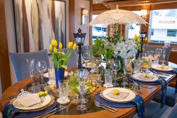Tablescape Winner Pro Favorite: Singin' in the Rain by the crew of the M/Y ENDEAVOUR. Photo by Billy Black