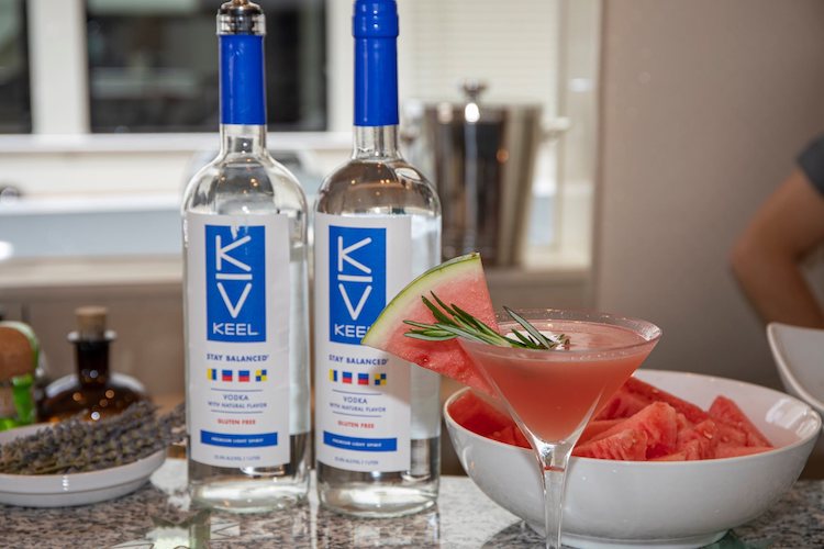 Watermelon cocktails with rosemary and Keel vodka by M/V INVISION and MAGICAL DAYS. Photo by Billy Black