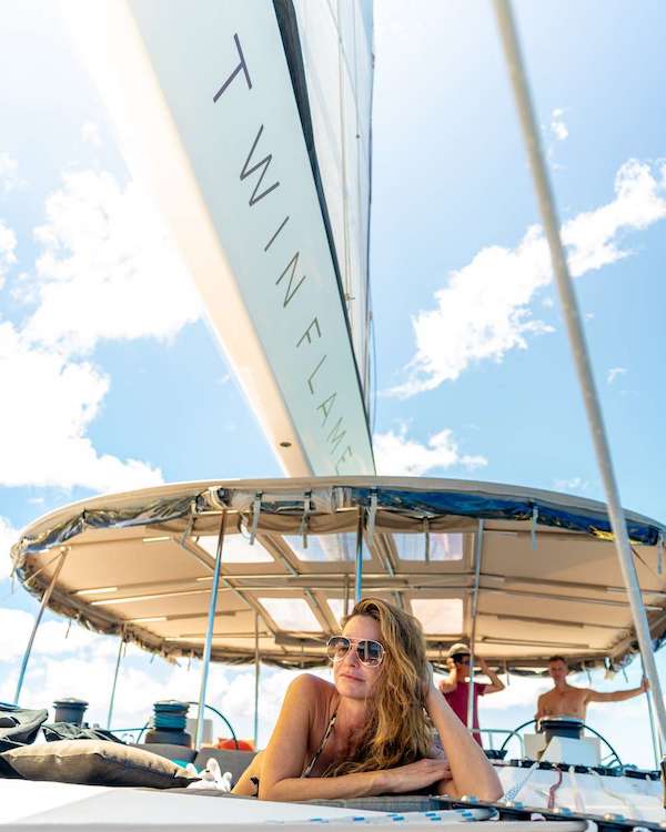 TWIN FLAME owner and Amazing Race winner Christie Woods on deck