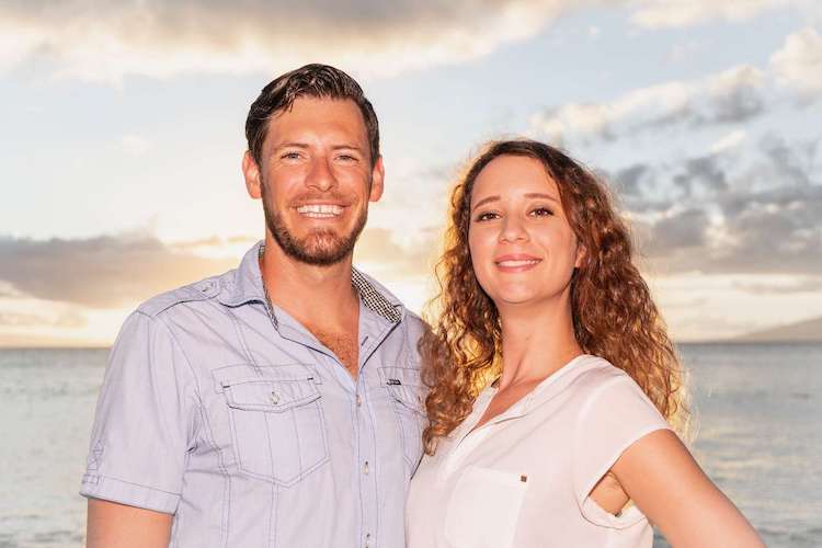 Award-winning crew of sailing catamaran Azulia II, Daniel and Hazal Brown