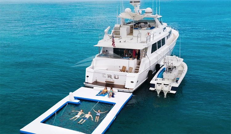 96ft Westship CRU with its traveling pool operates in the Bahamas, Caribbean and North America