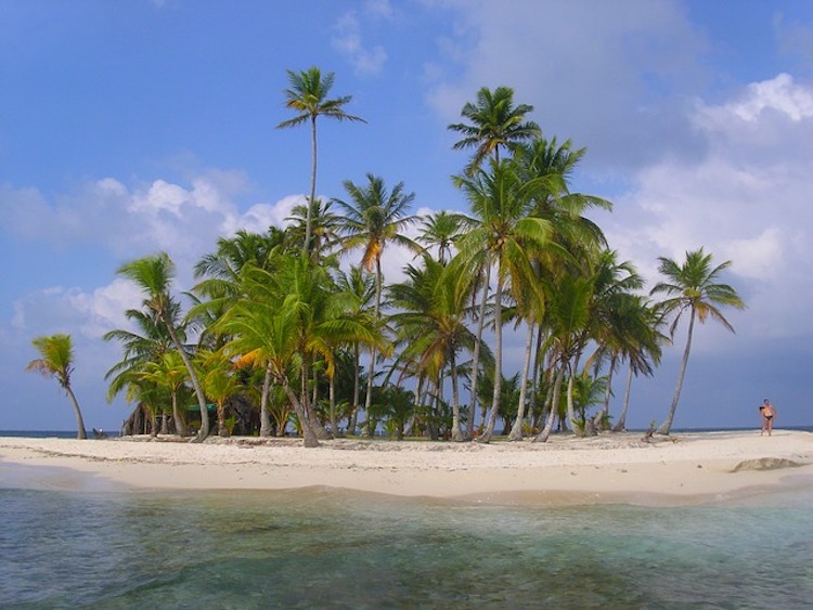 Tiny island in the San Blas chain Panama Central America