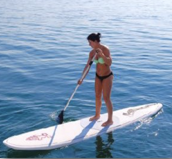 PARADIGM SHIFT's toys include arry 2 stand up paddle boards, 2 person kayak, noodles, and a tow-behind tube for water sports