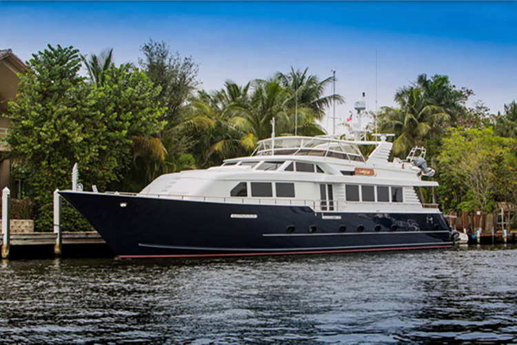100ft Broward motor yacht LADY LEX operates in the Caribbean and the East Coast of the United States