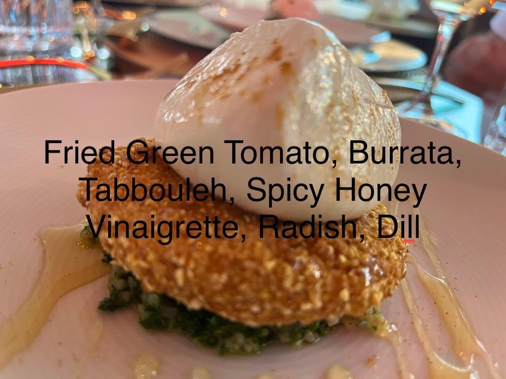 Carol's fried green tomato lunch on board QTR Newport Yacht Charter Show 2022 Photo Carol Kent©2022