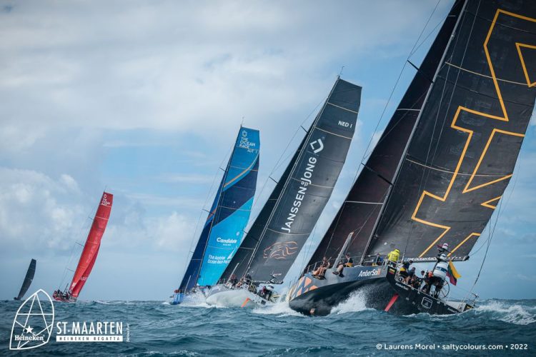 Fast racing at St. Maarten's Heineken Regatta Photo by Laurens Morel
