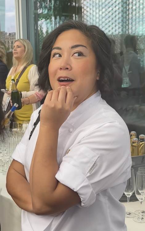 Mary San Pablo, Chef of M-Y MARALA and 1st Place Winner in the 51 Meters and Over category awaits the results of the MYBA Superyacht Chefs' Competition 2023 in Barcelona, Spain