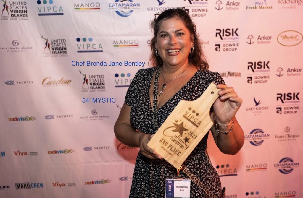 Brenda Jane Bentley, 2nd place winner in USVI "Bring the Heat!" Culinary Competition 2023 with one of her prizes.