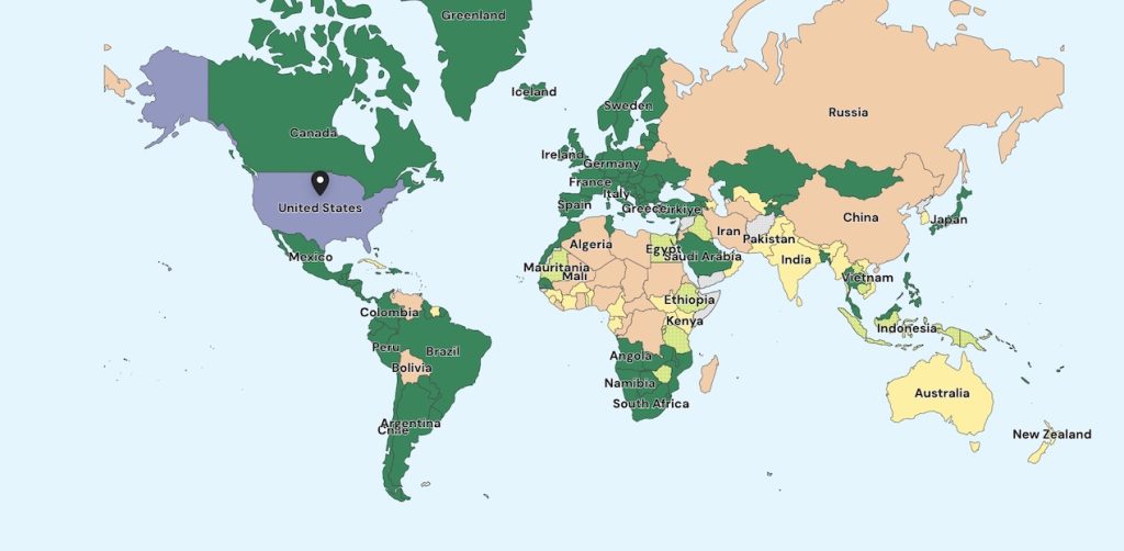 sherpa.com's world map