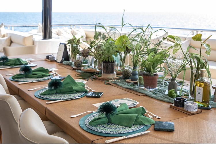 155ft and Over: Aimee Keech of motor yacht STARFIRE's winning Tablescaping design at MYBA Superyacht Tablescaping Competition 2025