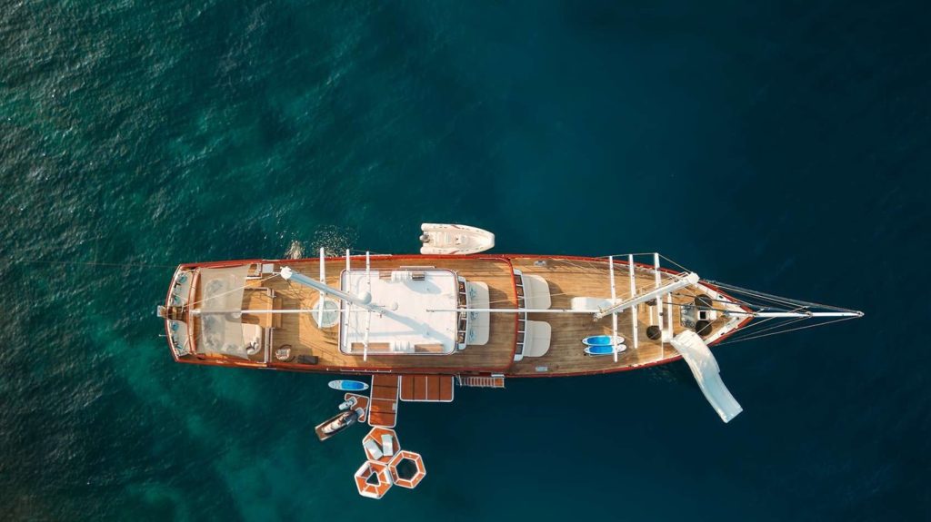 157ft motor sailer yacht CORSARIO accommodates up to 12 Guests with 9 Crew